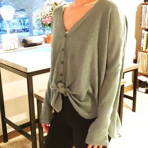 Cropped baggy sweater